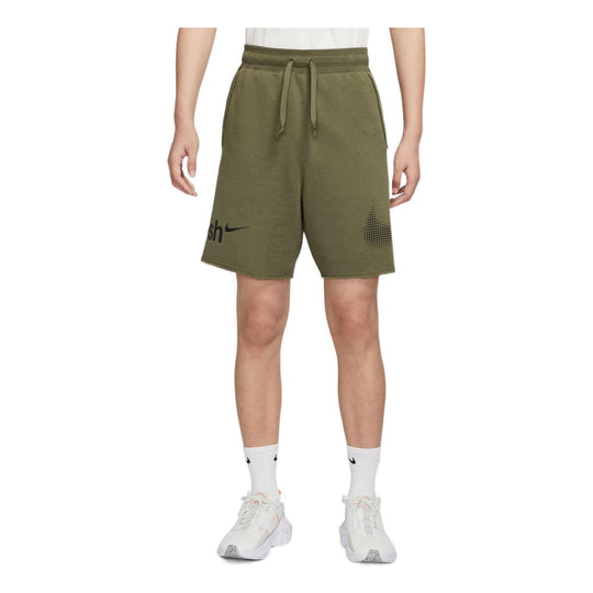 Nike Casual Sports Large Logo Printing Shorts Green DX6310-222