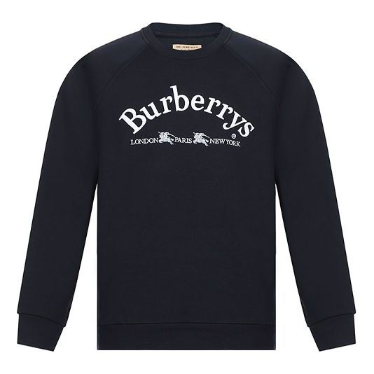 Men's Burberry Embroidered Logo Casual Navy Blue 80030161