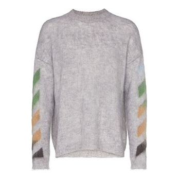 OFF-WHITE Diag Brushed Mohair Sweater 'Grey' OMHA036R196500120788 sweater - KICKSCREW