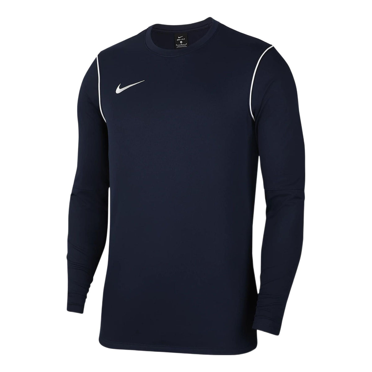 Men's Nike Logo Embroidered Round Neck Pullover Long Sleeves Navy Blue ...