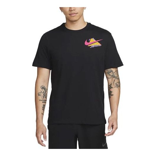Men's Nike Back Alphabet Logo Round Neck Short Sleeve Black T-Shirt DM6260-010
