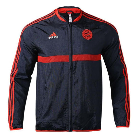 adidas FC Bayern Icons Woven Jacket 'Night Navy Active Red' GR0696