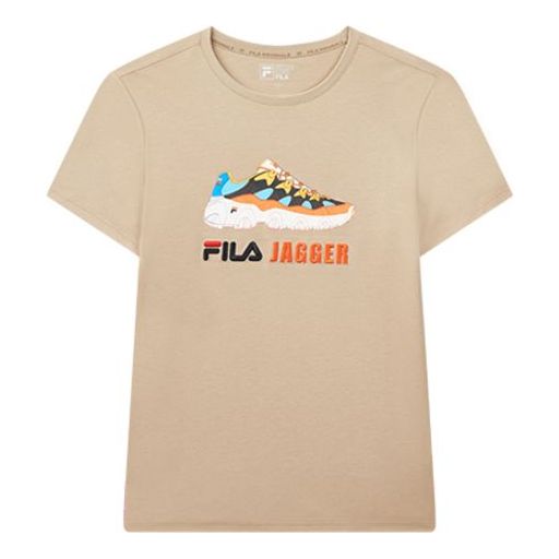 FILA Jagger Casual Sports Pattern Printing Round Neck Short Sleeve T-shirt Khaki F11M028154F-LK T-shirts - KICKSCREW