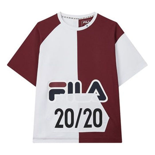 Men's FILA x MIHARA YASUHIRO/ Mihara Yasuhiro Loose Short Sleeve Red Splicing T-Shirt F71M038108F-RD T-shirts - KICKSCREW