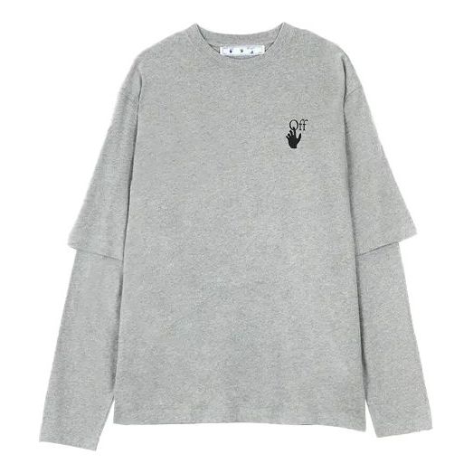 Off-White SS21 Logo Rear Pattern Round Neck Long Sleeves Ordinary Version Gray OMAB066F21JER0040810