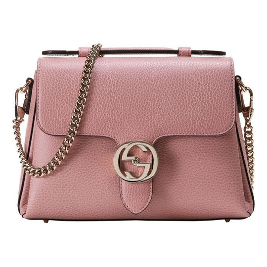 WMNS) GUCCI Silver Label Double G Leather Messenger Bag Chain Pink Ca -  KICKS CREW
