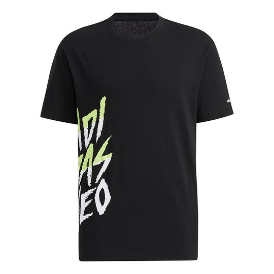 adidas neo M Logo Tee 2 Alphabet Printing Sports Short Sleeve Black HC3831