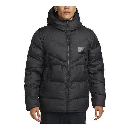 Nike Solid Color Zipper Hooded Jacket Men's Black DX2039-010-KICKS CREW