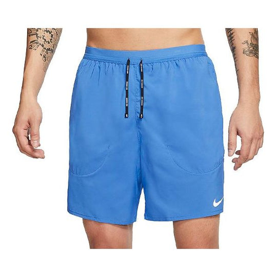 Nike Solid Color Elastic Waistband Running Shorts Blue CJ5460-402