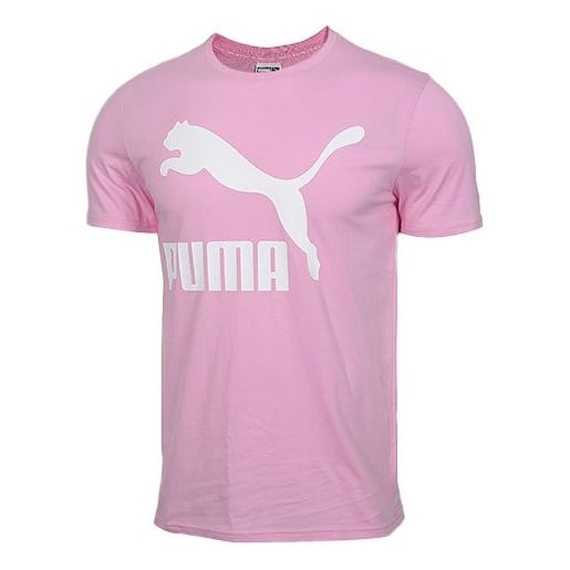 Men's PUMA Breathable Sports Loose Round Neck Short Sleeve Pink Red 579405-21