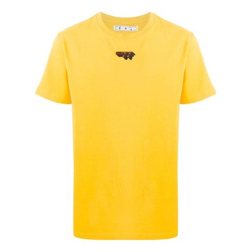 OFF-WHITE logo Printing Short Sleeve T-shirt Yellow OMAA027E20JER0121810 T-shirts - KICKSCREW