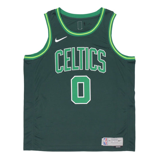 Men's Nike NBA Retro Basketball SW Fan Edition Award Version 20-21 Season Boston Celtics Tatum No. 0 Green Jersey CN9893-300