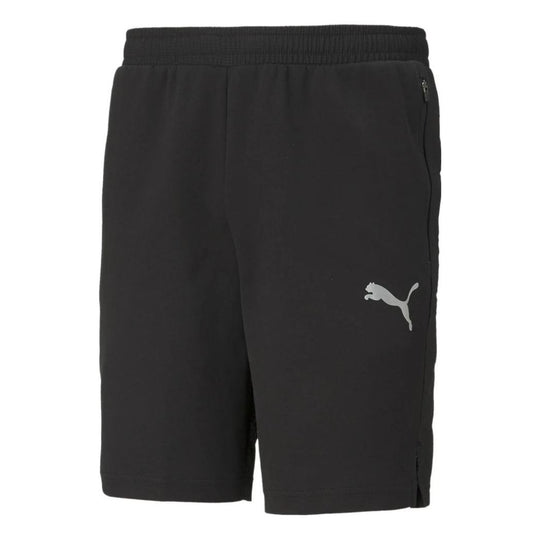 Puma Solid Color Knit Logo Athleisure Casual Sports Shorts Black 585868-01 Shorts - KICKSCREW