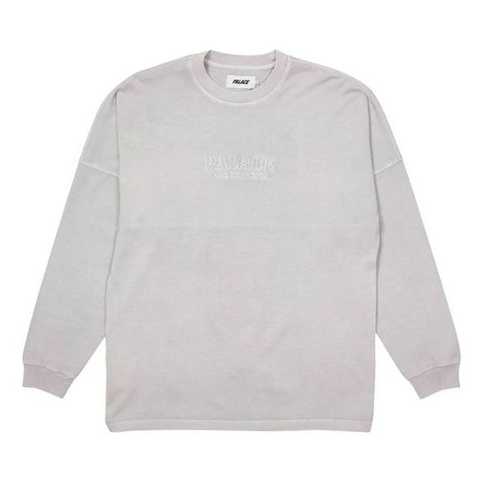 PALACE Unisex Drop Shoulder Letter Logo Sweatshirt Grey P20ES038