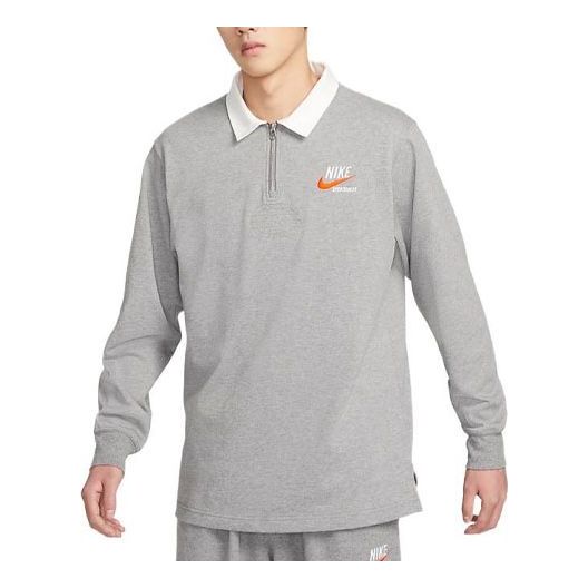 Nike Sportswear Trend Men's Rugby Tops 'Carbon Gray Sail White Pewter Gray' DX6754-091