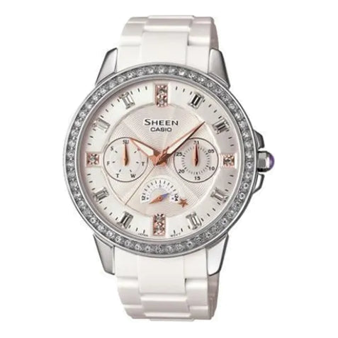 CASIO Sheen Series Stainless Steel Case White Dial Quartz Movement 38mm Watch Analog SHE-3023-7A