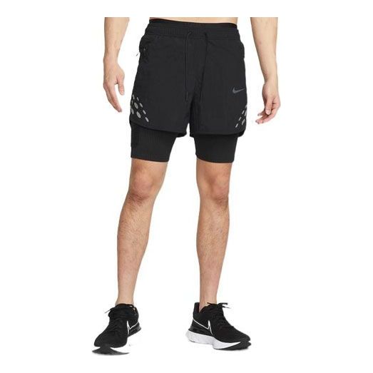 Nike Run Division Pinnacle Solid Color Logo Sports Shorts Black DM4764-010