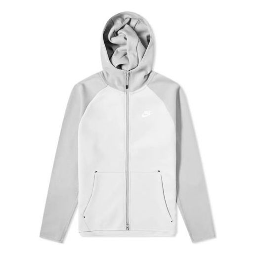 Nike Sportswear Tech Athleisure Casual Sports Hooded Jacket Gray White ...