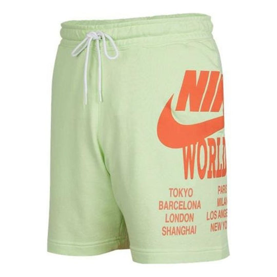 Nike Nsw Ft Short Wtour Large Logo Printing Knit Sports Shorts Green DA0646-383