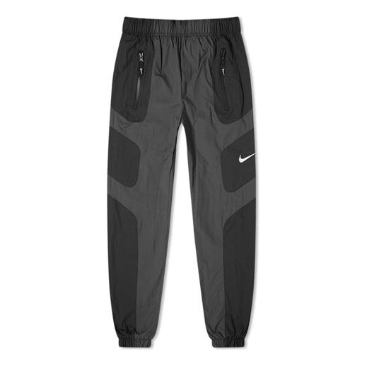 Men's Nike Re-Issue Woven Splicing Casual Long Pants Black BV5215-012 Casual Pants  -  KICKSCREW