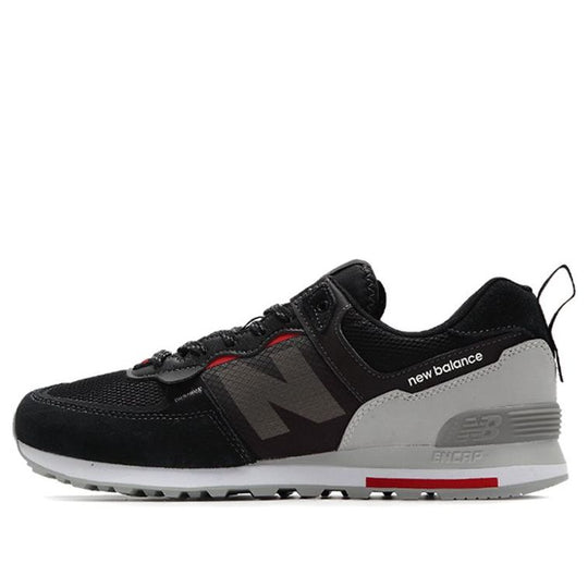New Balance 574 Shoes Black/Grey/Red ML574ISE