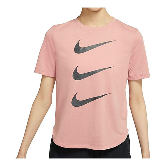(WMNS) Nike Logo Printed Sports Crew NeckShort Sleeve T-Shirt Pink DC4324-685