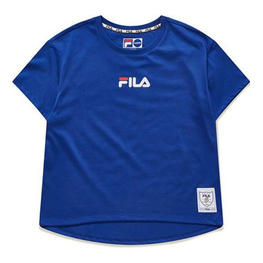 Women's Fila Minimalistic logo Short Sleeve Blue T11W022107F-BU T-shirts - KICKSCREW