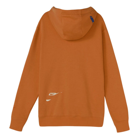 Nike embroidered logo fleece hoodie 'Orange' DM6874-808