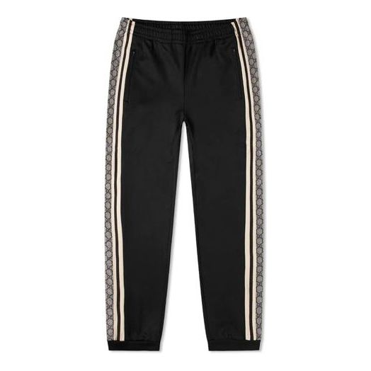 Gucci Oversize Technical Jersey Jogging Pant GG Logo Side Ribbon Jogging Pants For Men Black 545603-XJAC0-1093