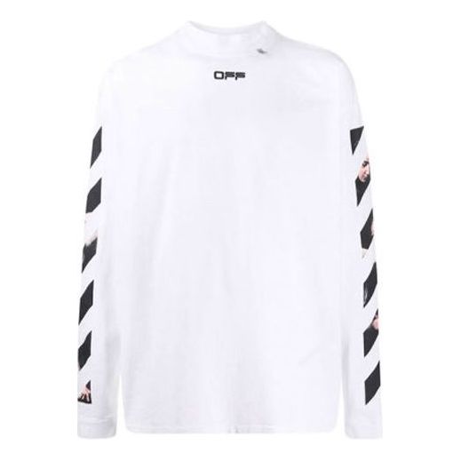 Off-White SS21 Cotton Printing Small High Collar Long Sleeves Loose Fit White 0MAB032S201850040188