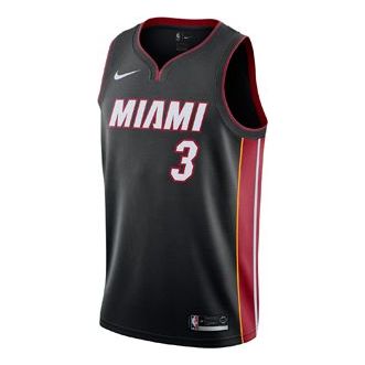 Nike NBA Dwyane Wade Icon Edition Swingman Jersey Miami Heat No. 3 Team limited SW Fan Edition Black 864487-025