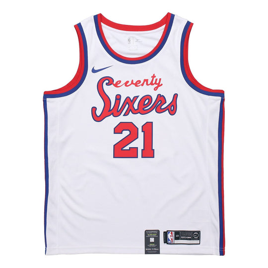 Nike NBA Philadelphia 76ers Sixers Joel Embiid Swingman Jersey For Men White AV4509-103