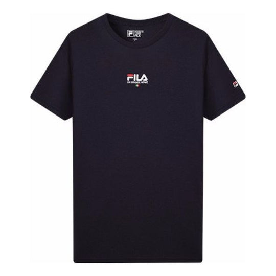 Men's FILA Classic Logo Short Sleeve Navy Blue T-Shirt F11M928114F T-shirts - KICKSCREW