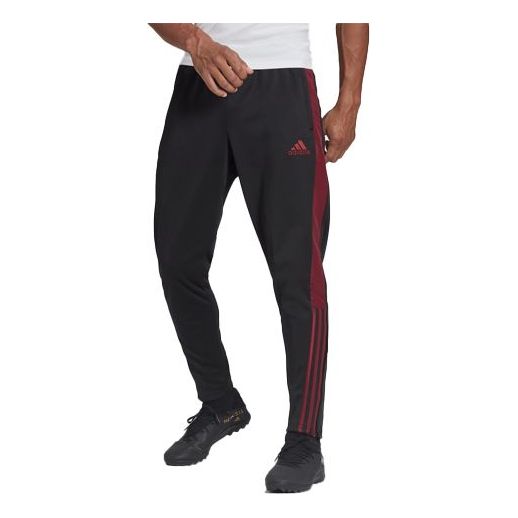 Men's adidas Stripe Elastic Waistband Soccer/Football Casual Sports Pants/Trousers/Joggers Black H59996