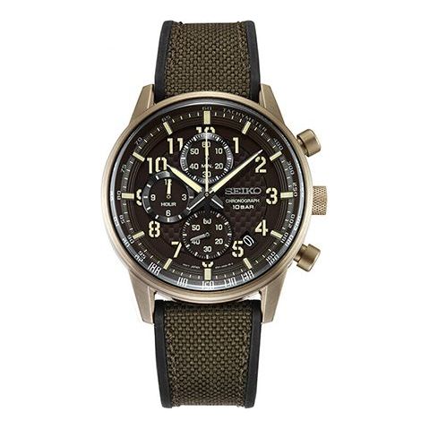 Men's SEIKO Series Brown Grid Dial Watch SSB371P1 Watches - KICKSCREW