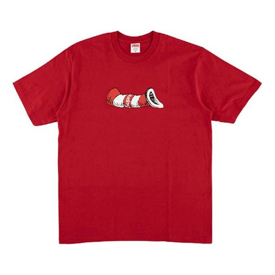 Supreme FW18 Cat in the Hat Tee Red Short Sleeve Unisex SUP-FW18-1205