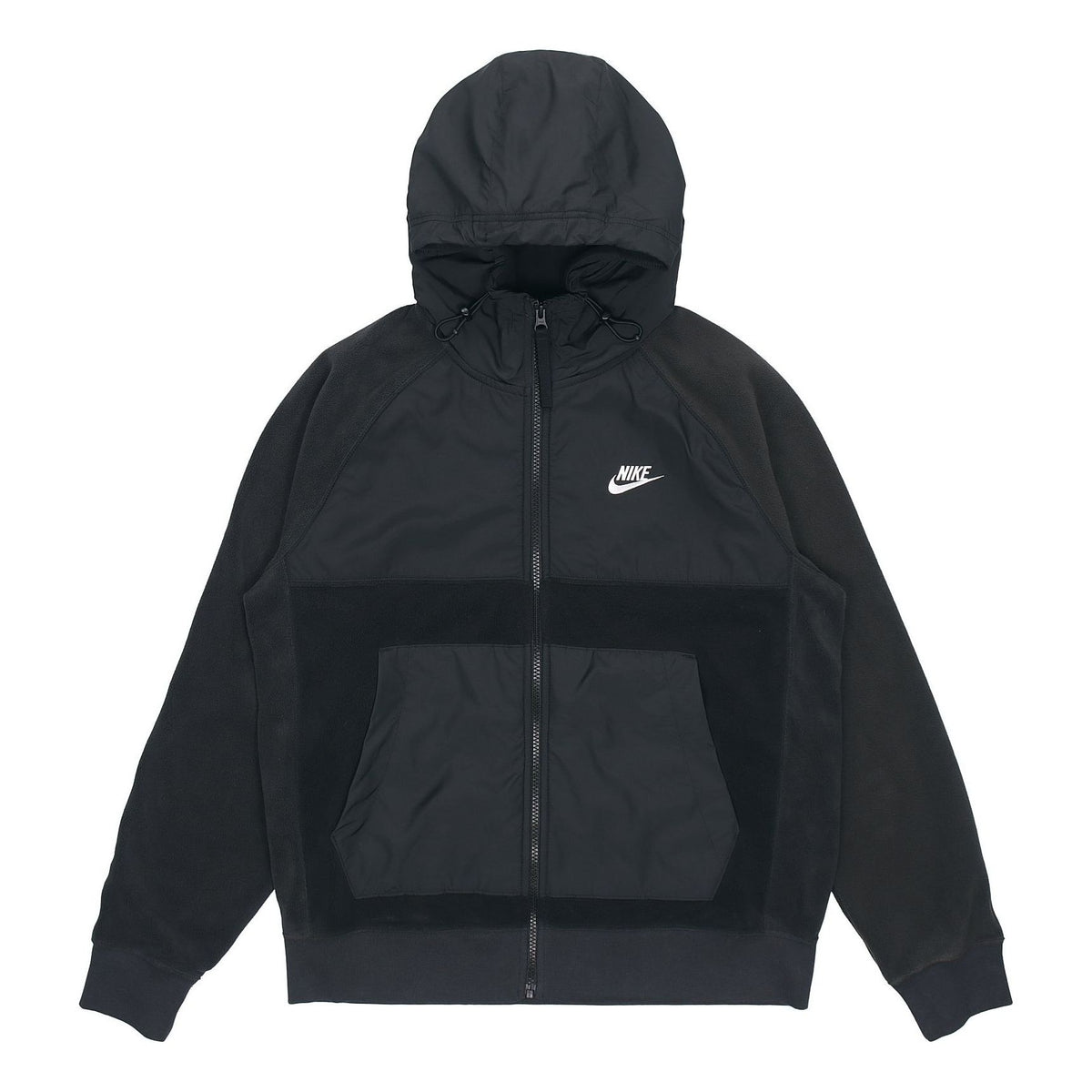 Nike Fleece Splicing Stay Warm Sports hooded Logo Jacket Black CZ4892 ...