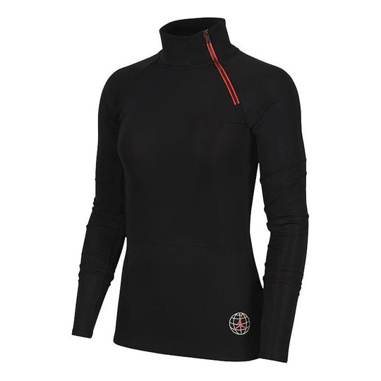 (WMNS) Air Jordan Slim Fit Stand Collar Sports Training Long Sleeves Gym Clothes 'Black' CW6510-010