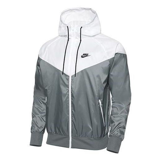Nike Sport Zipper Hoodie Wind-Proof Jacket Men's GreyWhite DA0001-084 - KICKS CREW