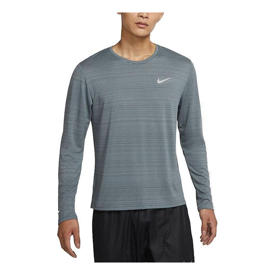 Nike Dri-FIT Miler Sports Running Gym Long Sleeves Smoke Grey Gray CU5990-084