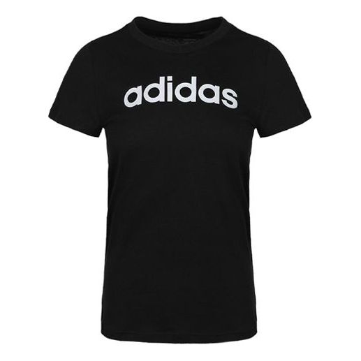 (WMNS) adidas Sports Stylish Short Sleeve 'Black White' DP2361
