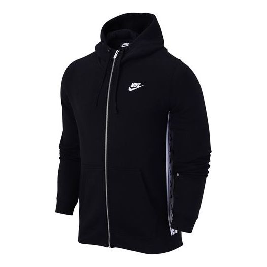 Nike Logo Fleece Stay Warm Casual Sports Hooded Jacket Black CV4586-01 ...