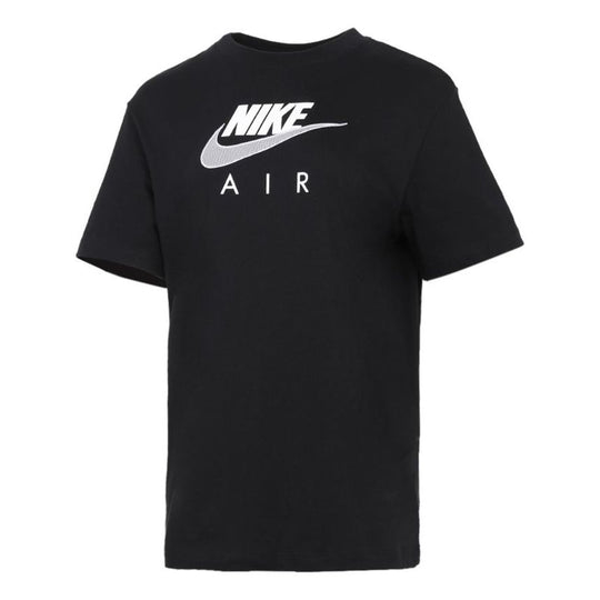 (WMNS) Nike Air Logo Casual Sports Short Sleeve Black T-Shirt CZ8615-010