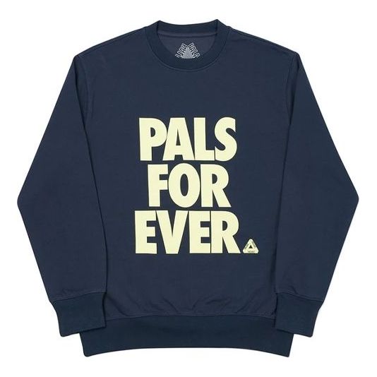 PALACE Pals Forever Round Neck Long Sleeves Unisex Navy Blue P19CW007