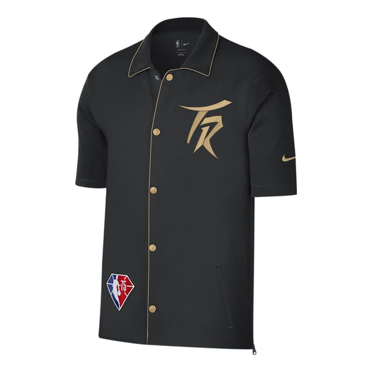 Nike NBA Toronto Raptors Alphabet Logo Printing Casual lapel Short Sleeve Shirt Black DB2472-010