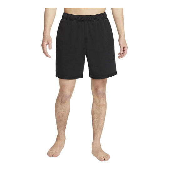 Men's Nike Yoga Therma-FIT Logo Printing Solid Color Sports Shorts Black DM7832-010