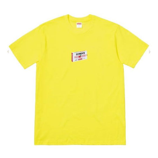 Supreme FW18 Ludens Tee Yellow Cherry Candy Box Printing Short Sleeve Unisex SUP-FW18-1151