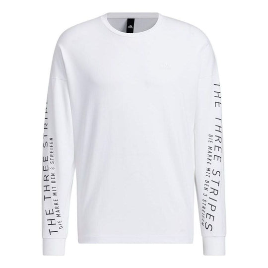 Men's adidas Minimalistic Alphabet Printing Casual Pullover White HM26 ...