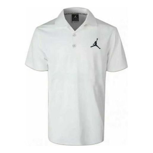 Air Jordan Jumpman Deep Blue Flying Man Logo Short Sleeve polo White 865856-106 T-shirts - KICKSCREW