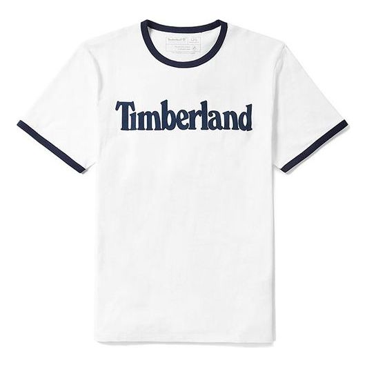 Men's Timberland Casual Round Neck Printing Short Sleeve White A2B86100